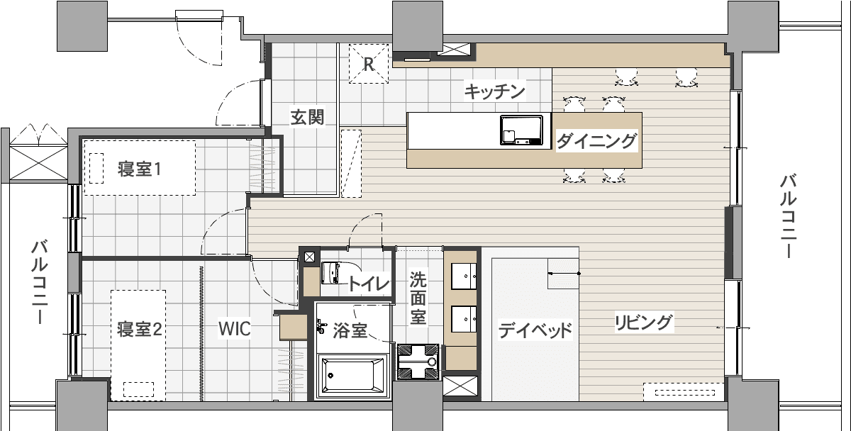 駒澤大学駅の中古マンションのリノベーション後の間取り図