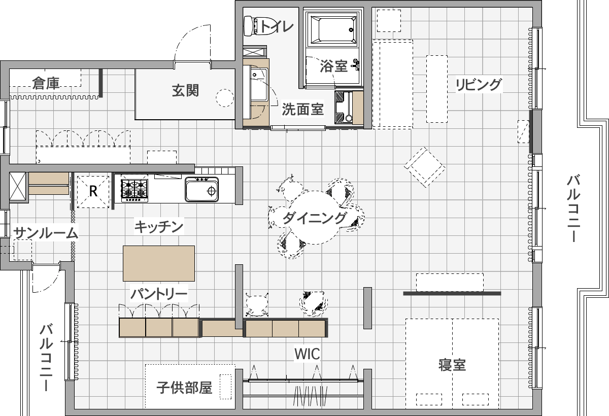 鶴ヶ島の中古マンションのリノベーション後の間取り図
