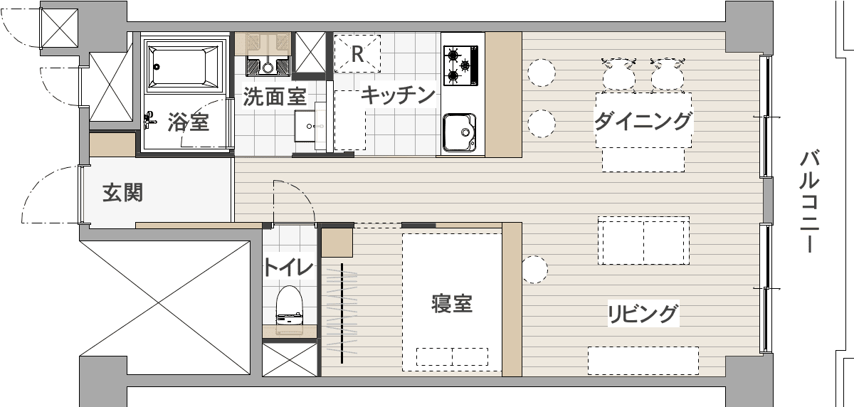 横浜の中古マンションのリノベーション後の間取り図