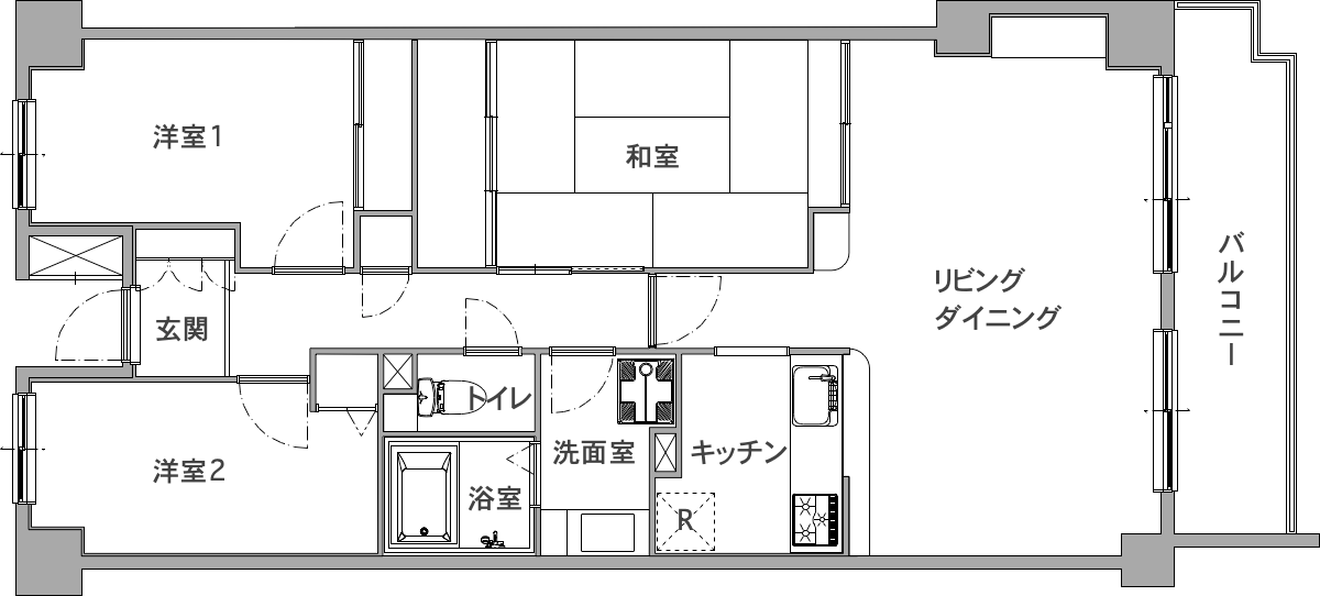 松戸市の中古マンションのリノベーション前の間取り図