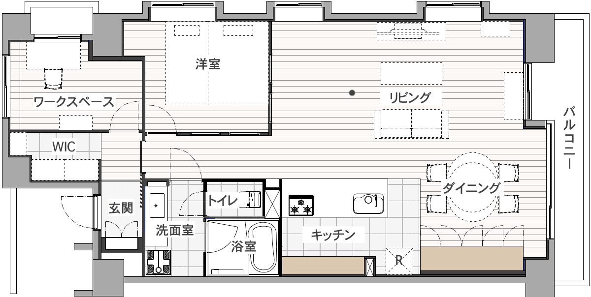 横浜市の中古マンションのリノベーション後の間取り図