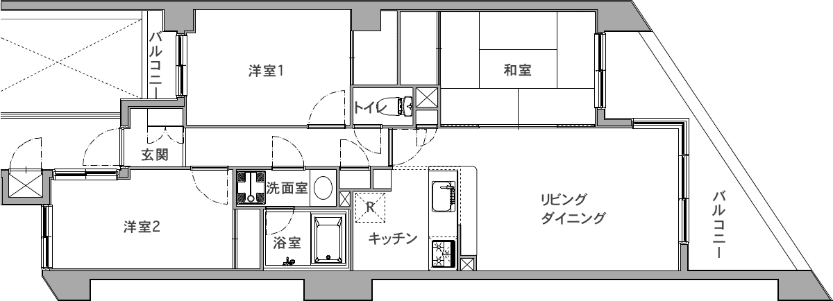 川崎市の中古マンションのリノベーション前の間取り図