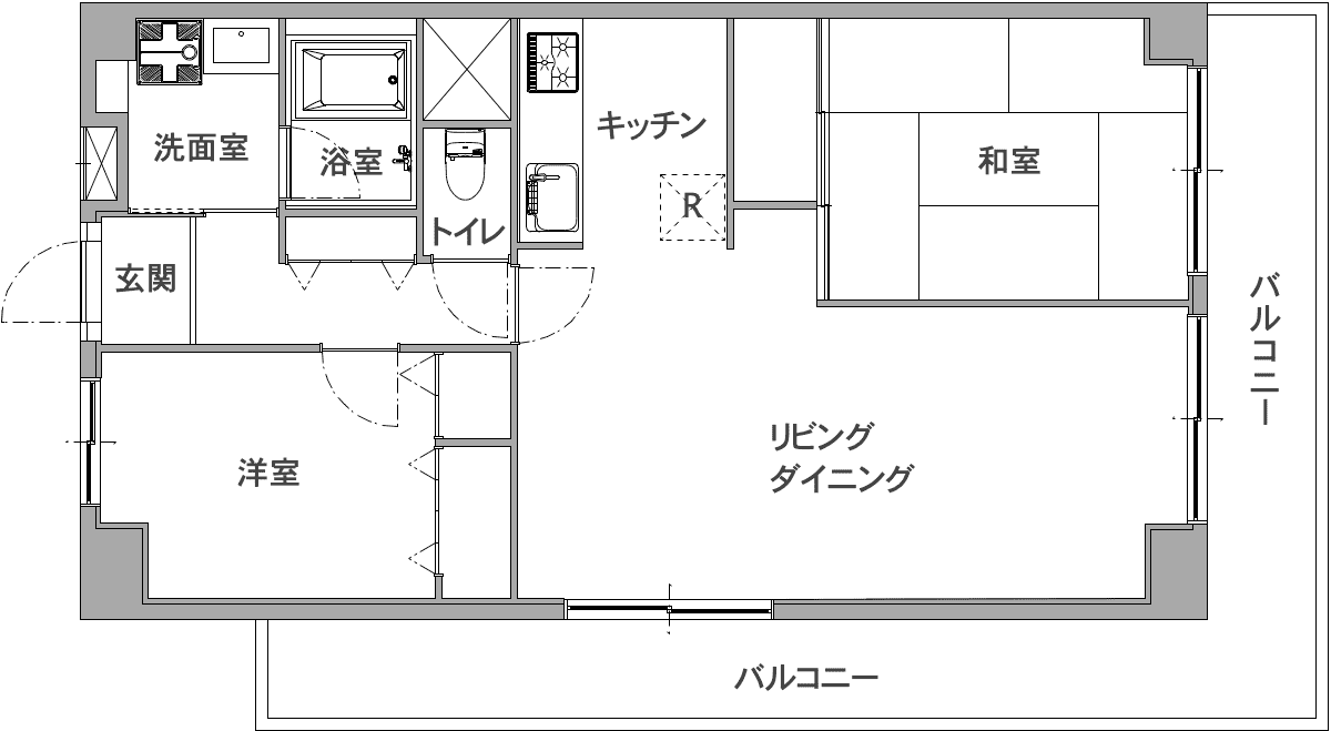 大田区の中古マンションのリノベーション前の間取り図