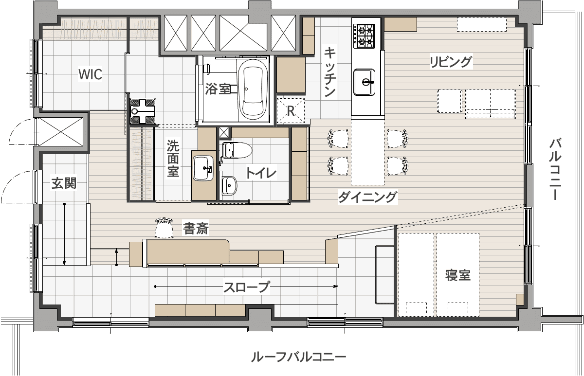 川崎市の中古マンションのリノベーション後の間取り図