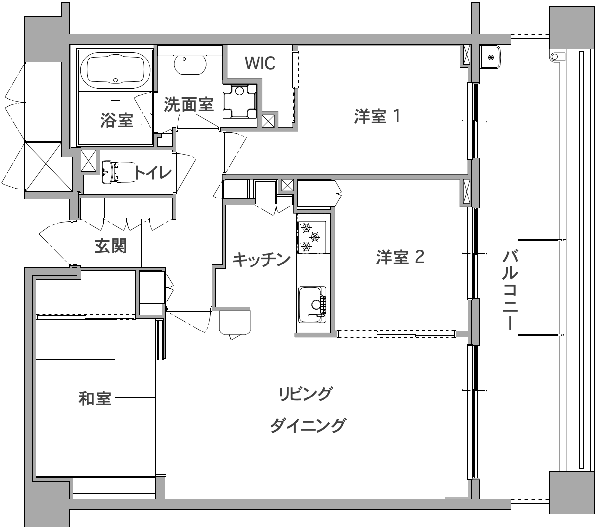 川崎市の中古マンションのリノベーション前の間取り図