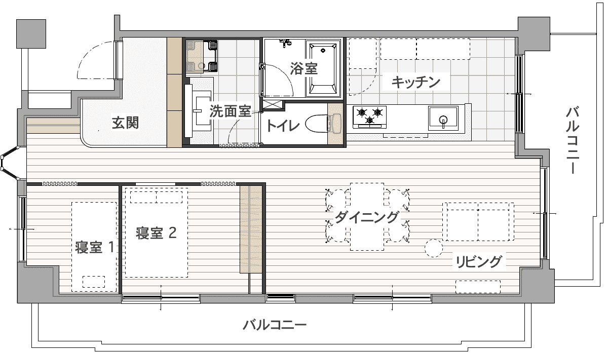 川崎市の中古マンションのリノベーション後の間取り図